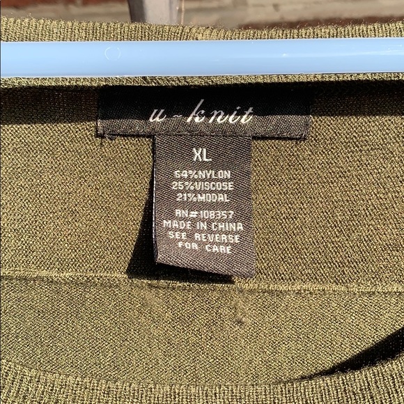 u - knit 3/4 sleeve sweater top - Picture 2 of 6